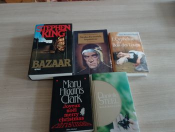 Lot de  5 livres, romans,(14)(Stephen King ect.)