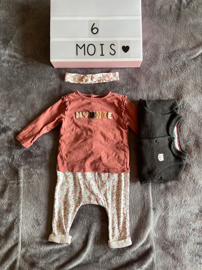 Ensemble, legging, gilet, t-shirt, 6 mois - photo numéro 2
