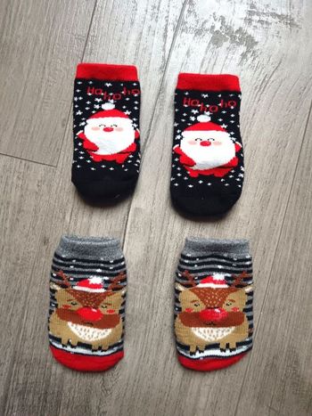 Chaussettes bébé Noël antidérapantes
