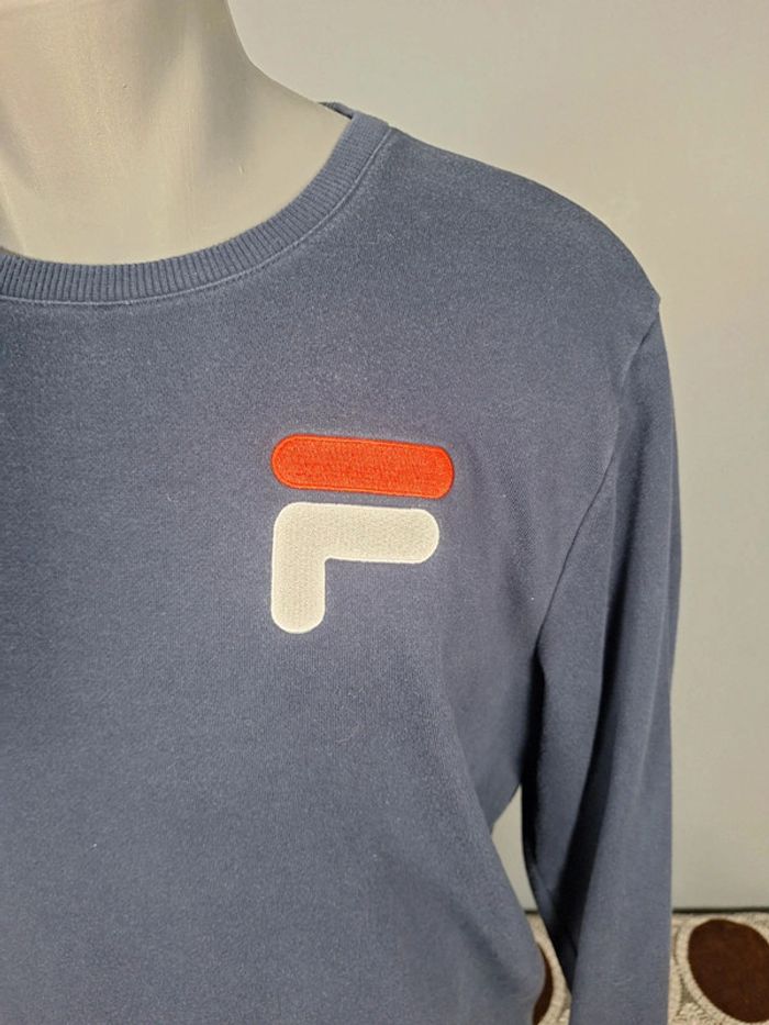 Sweat / crewneck fila homme vintage bleu / taille L brodé - photo numéro 3