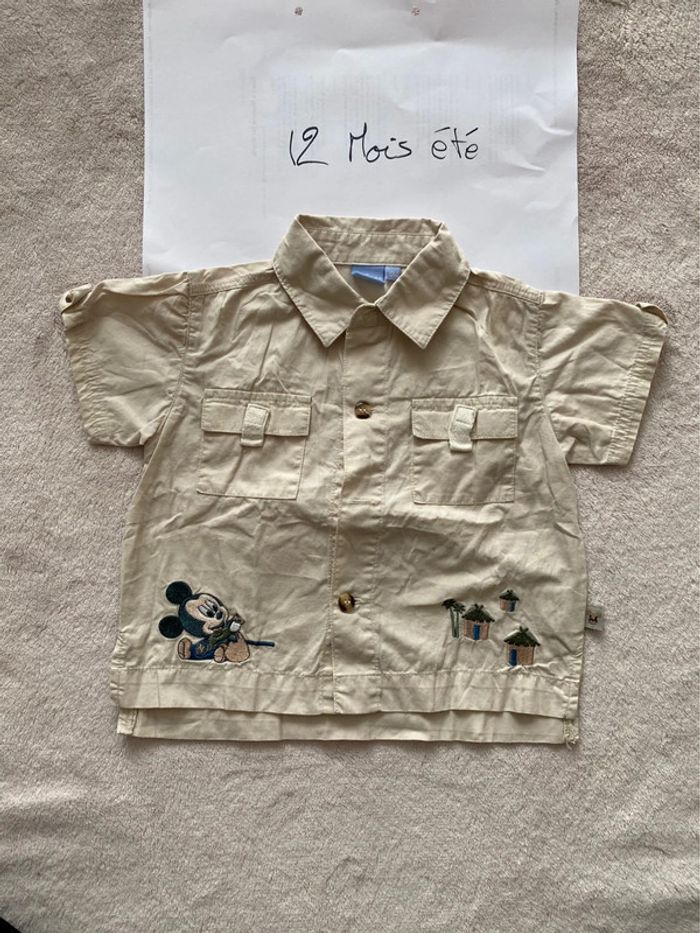 Lot de 2 T-shirts 👕 et 1 chemise 👔 manches courtes - 12 mois - Disney, Kid Kanaï, In extenso - TBE - photo numéro 9