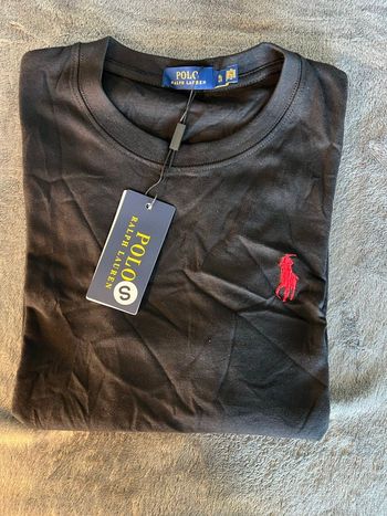 T-shirt Ralph Lauren noir – Logo rouge – Taille S