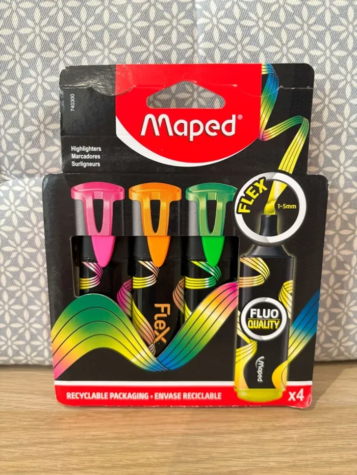 Pack de 4 Surligneurs Fluo Soft "Flex"