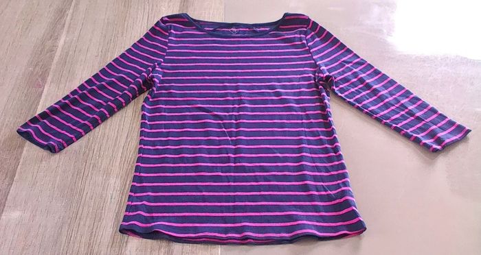 T-shirt à manches longues rayé noir et rose – Tex – Taille XXL – Femme - photo numéro 5