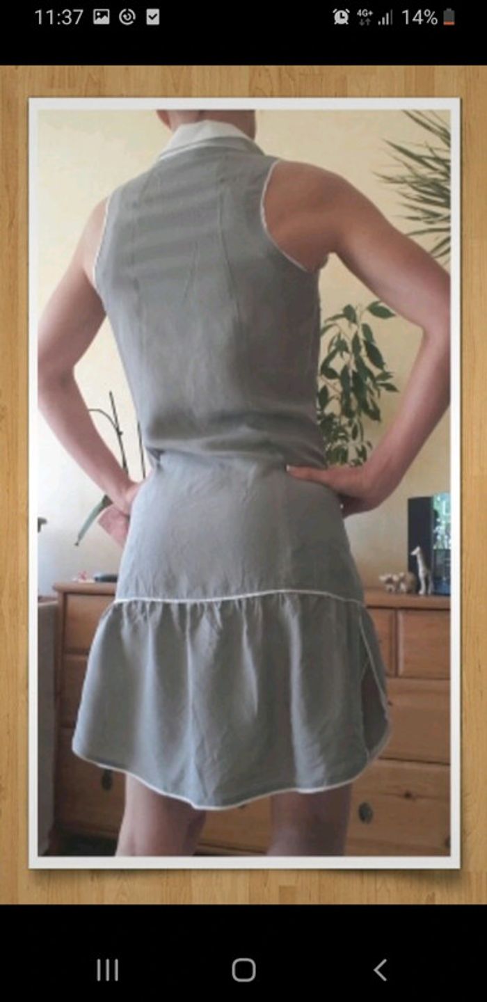 Jupe robe été en soie grise et blanche femme taille 36 Chattawac - photo numéro 2