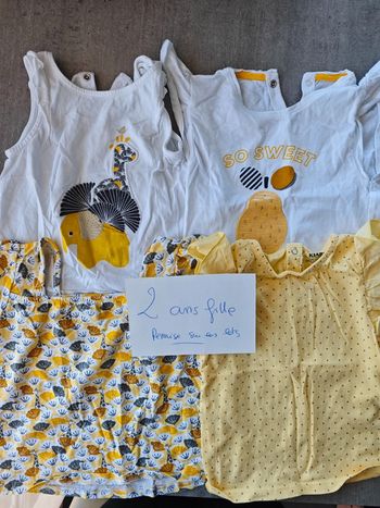 Lot de 4 t-shirt manches courtes jaune
