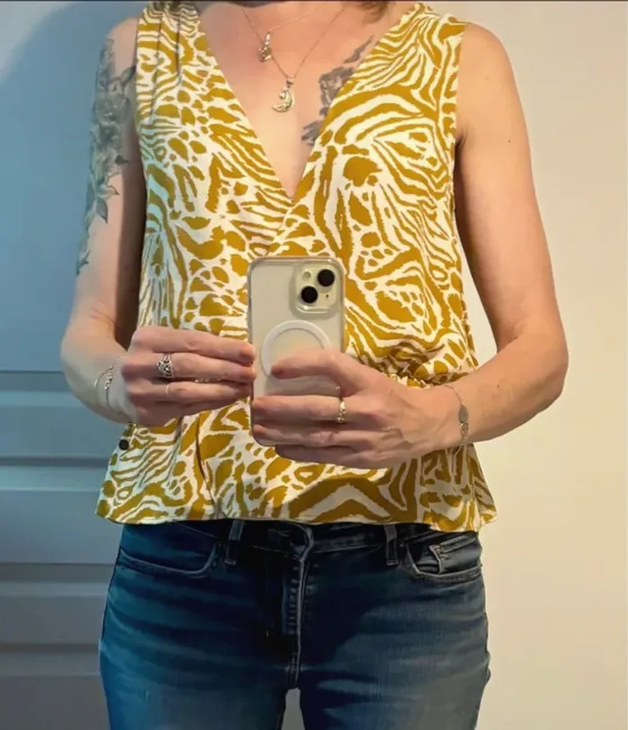 Top portefeuille jaune imprimé Etam - Neuf - T38 (M) - photo numéro 2