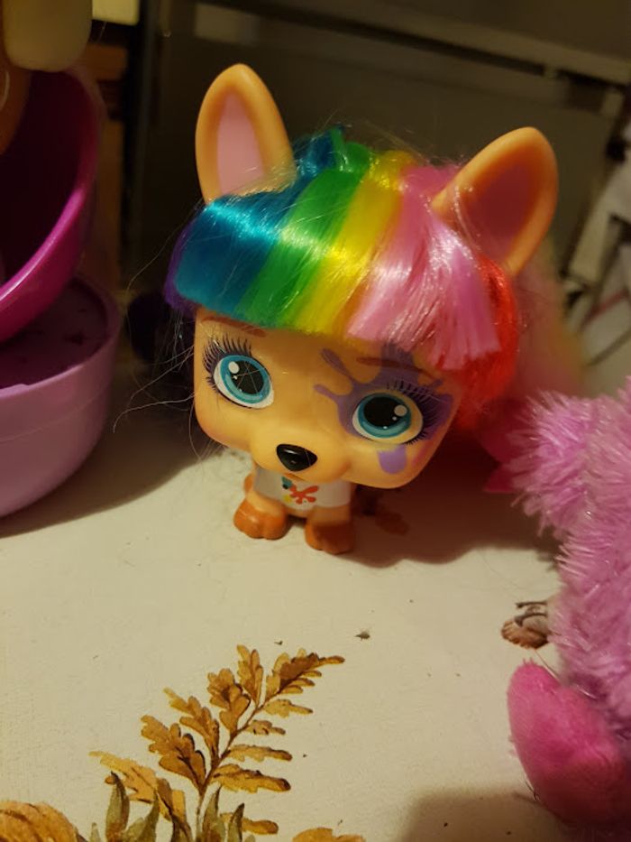 Lot 3 poupée à coiffer chien VIP Pets figurine Color Boost Alexia Maya + peluche Zigamazoos - photo numéro 4