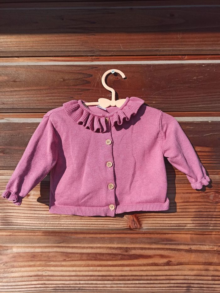 Gilet rose bébé fille 3 mois