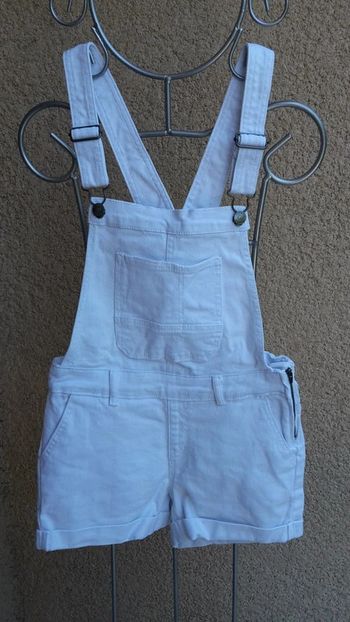 Short salopette jean blanc - 34 - Kiabi - NEUF