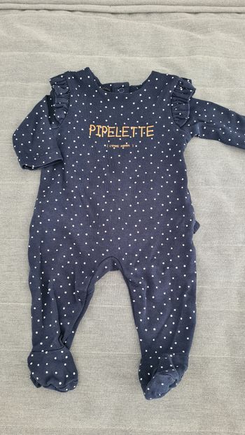 Pyjamas bleu à pois 1 mois coton