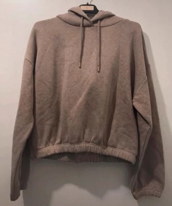 Haut top femme Gemo manche longue à capuche beige taille M