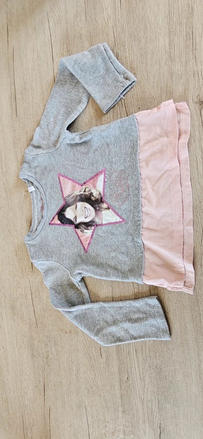 Pull à manches longues, léger, gris brillant, Disney, Violetta, 6/8 ans