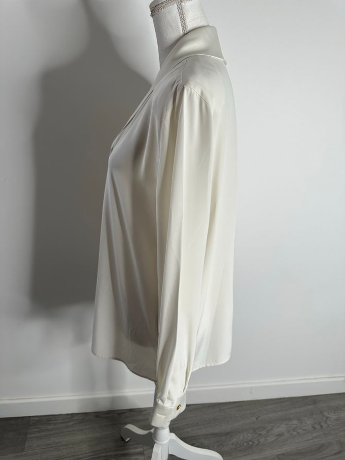 Chemisier blanc crème et doré Old Money Vintage T46 3XL - photo numéro 4