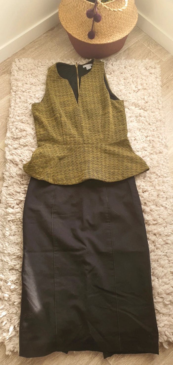 Jupe crayon avec nœud ceinture satin très classe - photo numéro 4