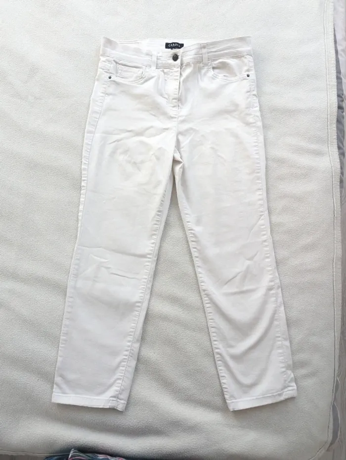 Jean blanc Caroll Premium – Slim 3/4 chic & confort T38 - photo numéro 7