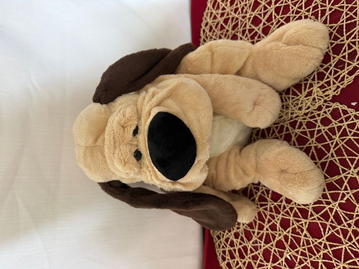 chien beige oreilles et queue marron doudou - photo numéro 6