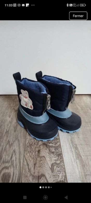 Bottes neige ours bleu baby shoes taille 19