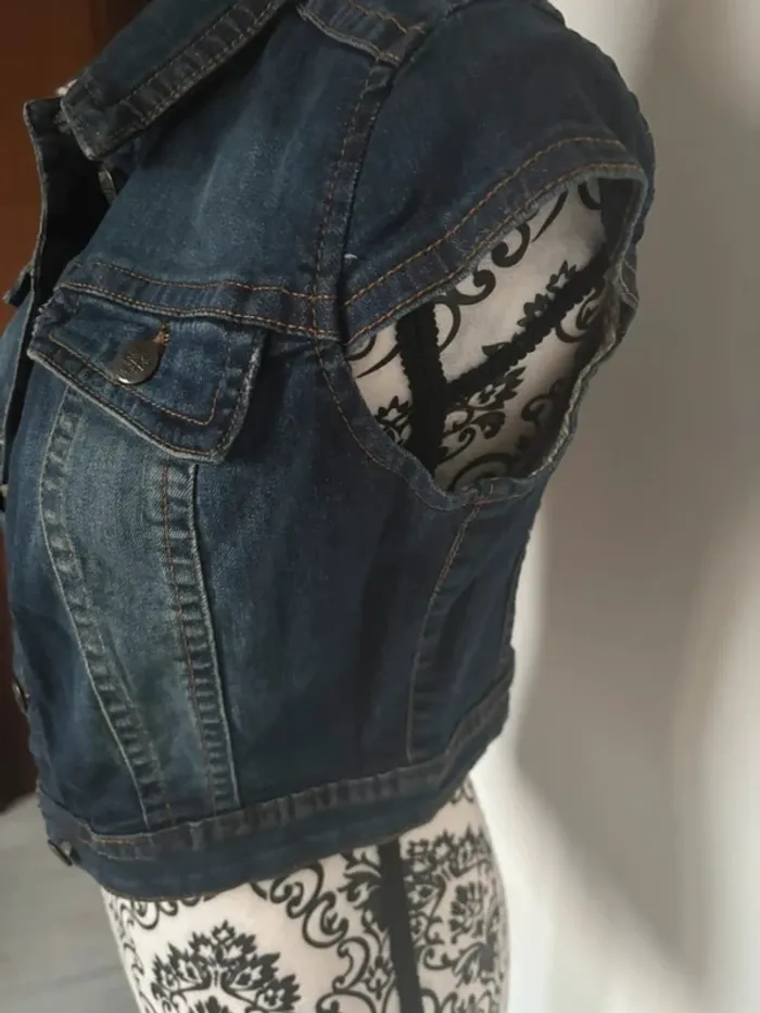 Mini veste sans manche en jeans Mango taille M - photo numéro 4