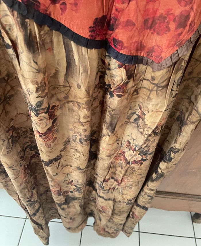 Robe imprime , manches courtes , en soie - photo numéro 5