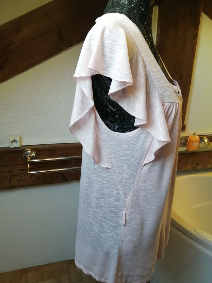 Etam - haut long rose pâle manches courtes - photo numéro 4