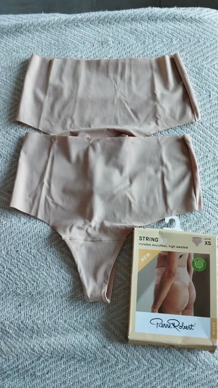 Lot de 2 strings beige invisible femme taille 30/32 - photo numéro 5