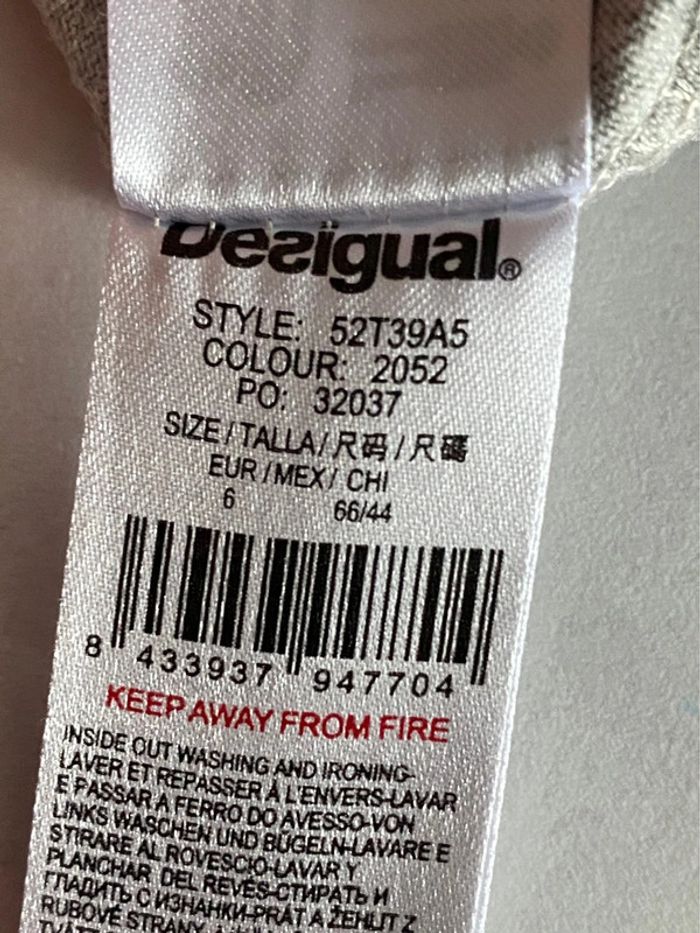 T-shirt Desigual blanc/bleu/gris - photo numéro 4