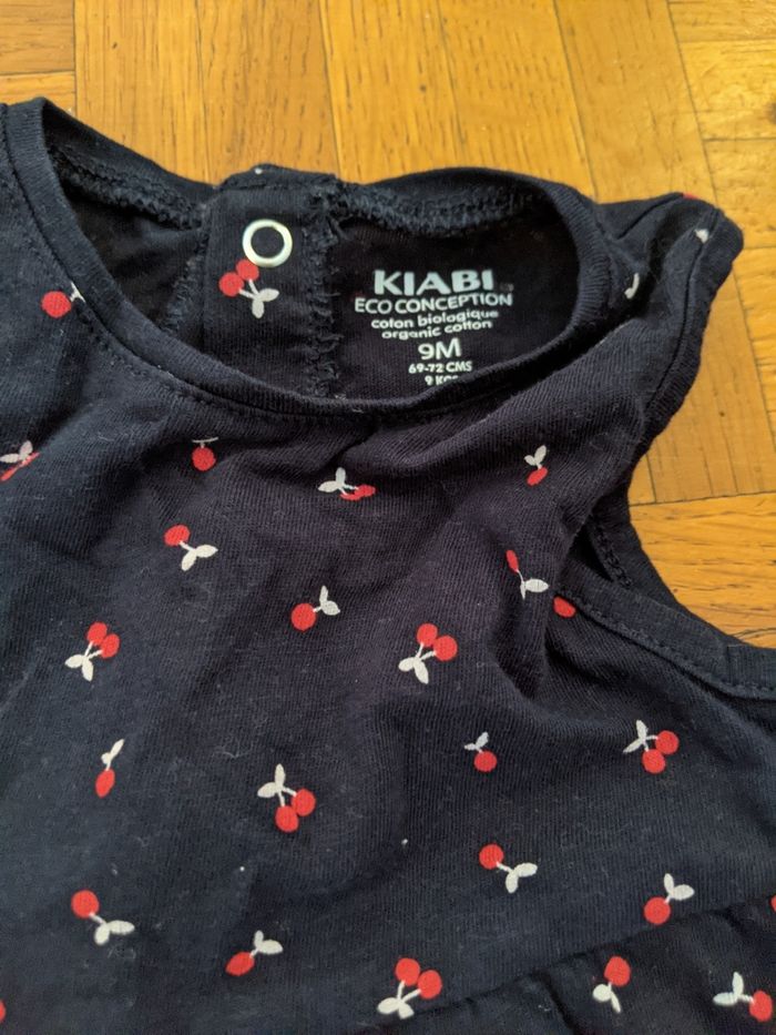 Robe bleue marine cerises coton Kiabi bio - photo numéro 3