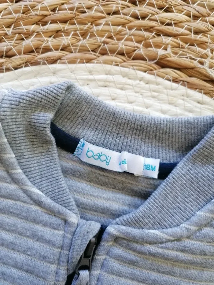 Gilet zippé gris - Baby by Gémo - 18 mois - photo numéro 2