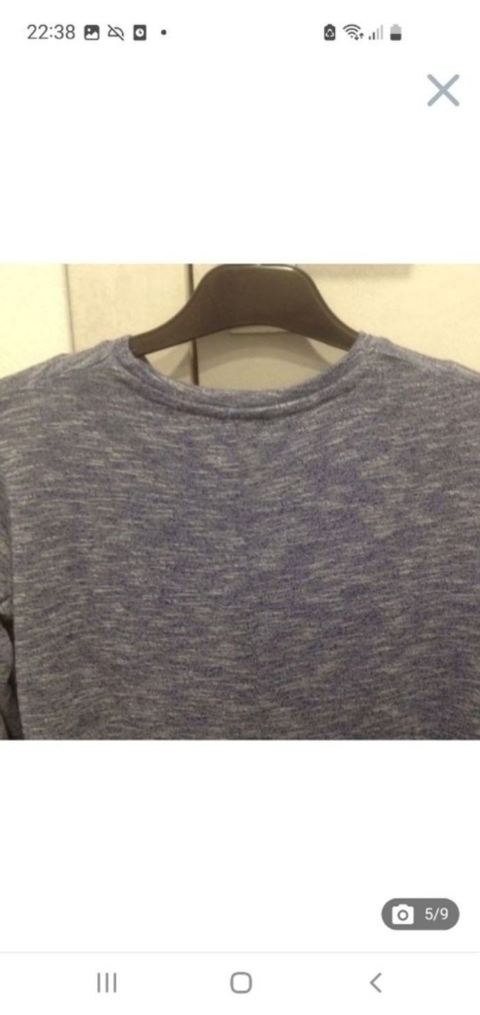 Tee-shirt manches longues 16 ans chiné bleu marine Atmosphère - photo numéro 4