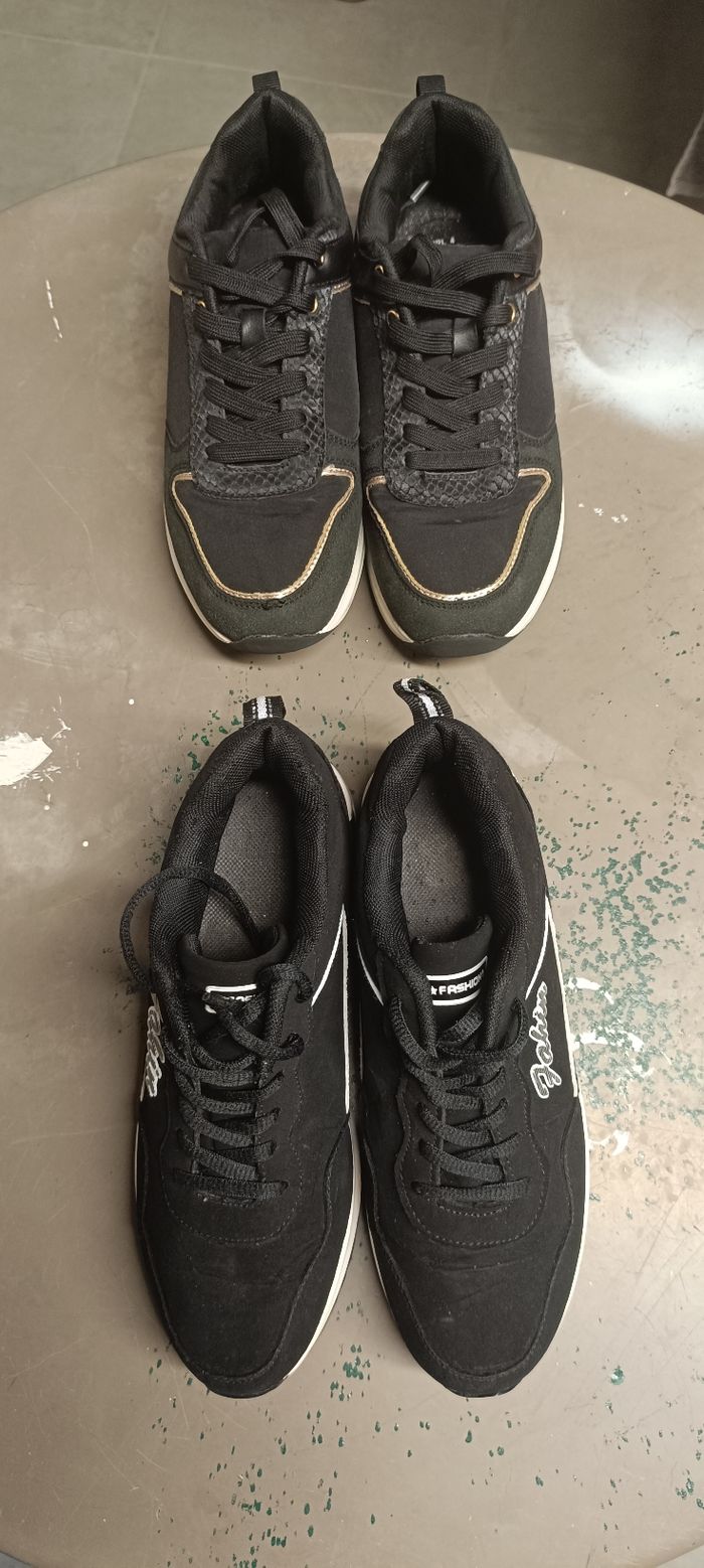 2 paires de baskets Femme en bon état général 37 et 38