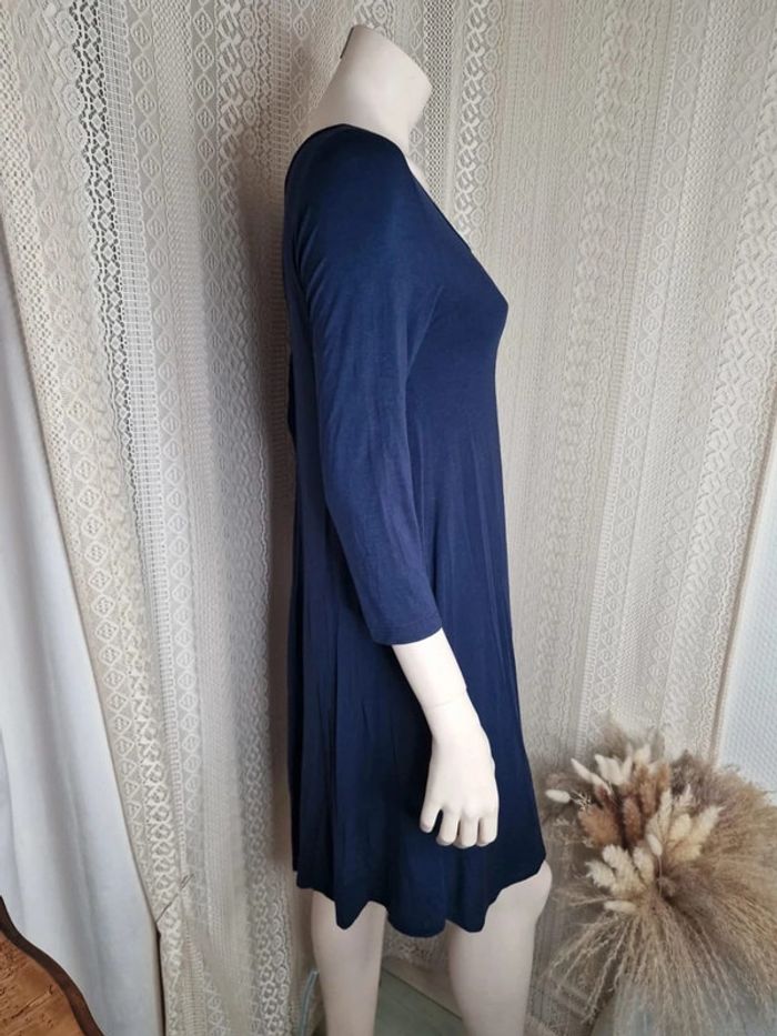 Robe marine en élasthanne, manches ¾, neuve - La mode est a vous taille 2 - photo numéro 4