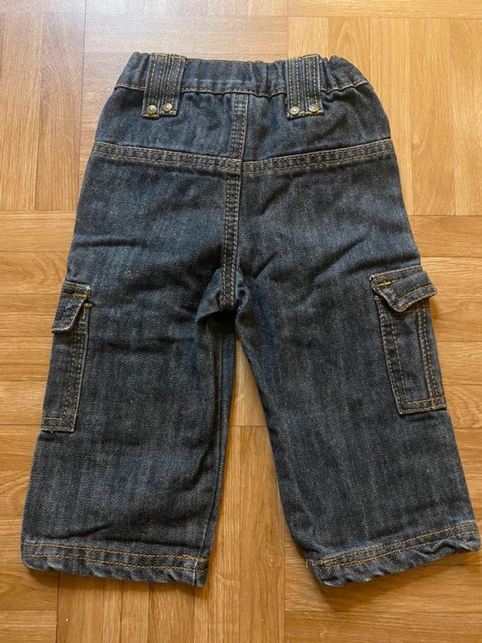 Pantalon jean large patte d’éléphant taille 12 mois vintage Pick Ouic - photo numéro 3