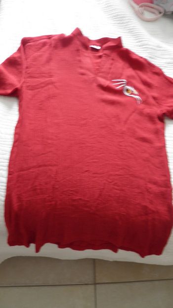 Polo rouge taille M Bambou
