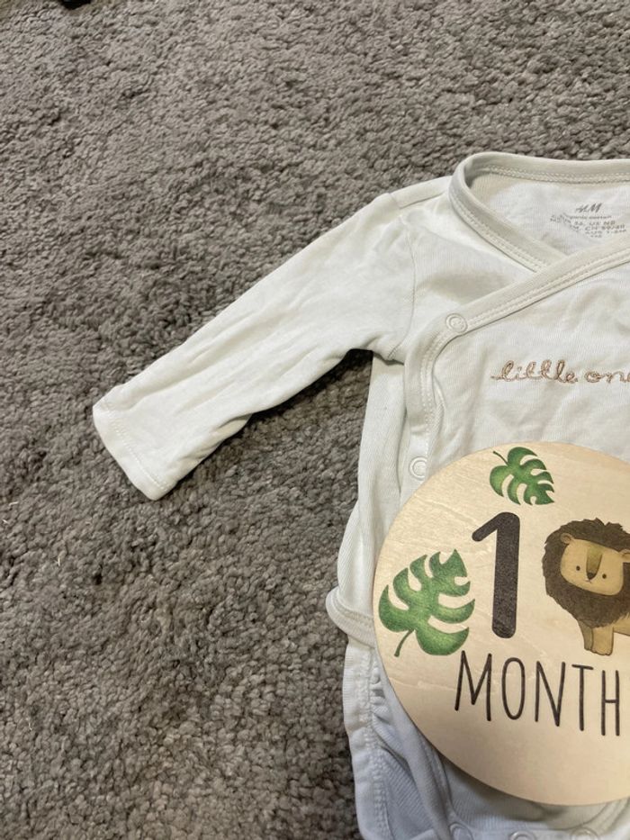 Body mixte coton H&M 1 2 mois little one - photo numéro 2