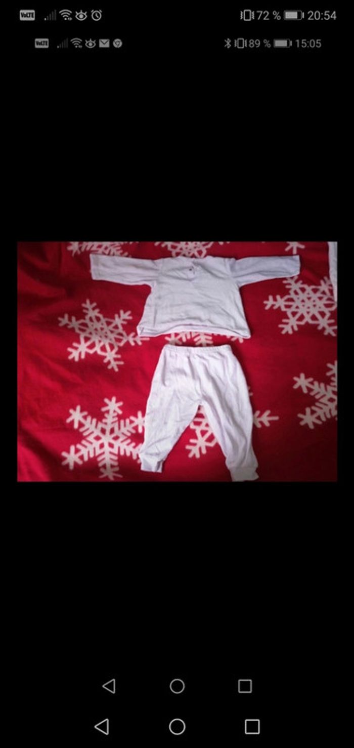 Pijama 2 pièces rose pâle sans pied 12 mois - photo numéro 3