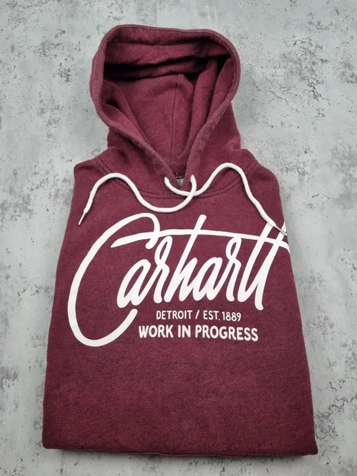 Pull capuche Carhartt WIP bordeaux Taille S - photo numéro 2