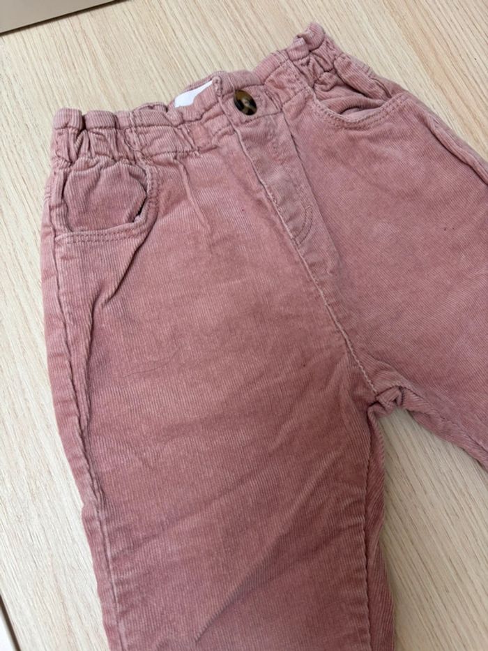 Pantalon en velours côtelé rose Zara taille 2-3 ans - photo numéro 2