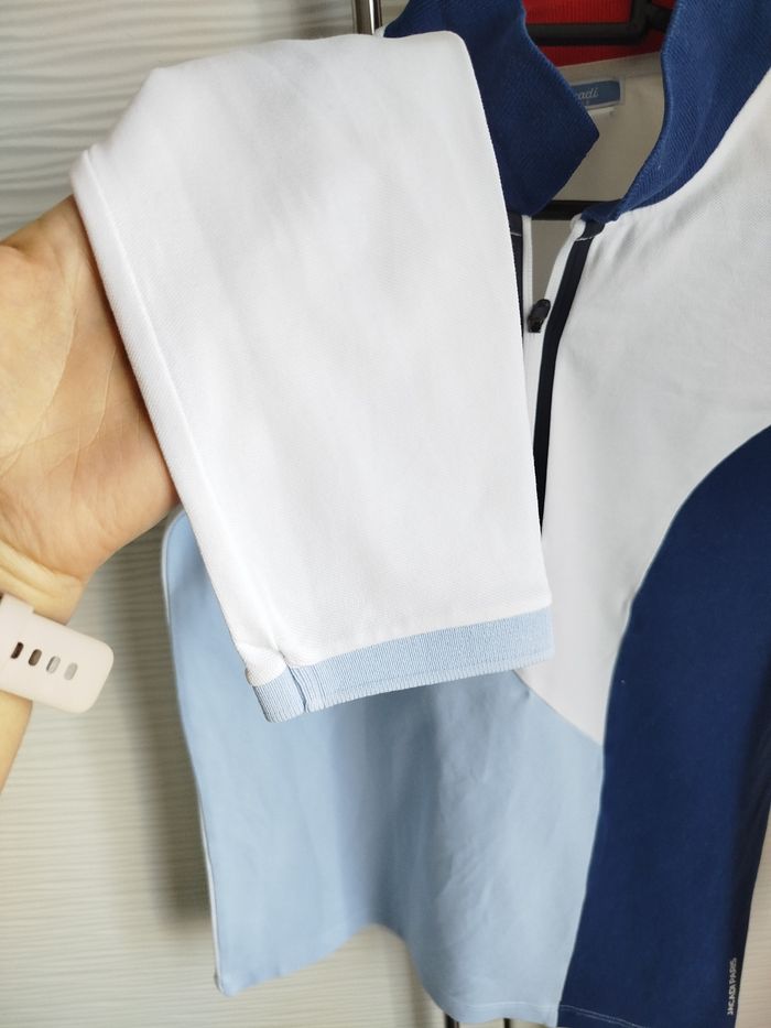 Haut polo manches longues garçon blanc bleu Jacadi 10 ans - photo numéro 6