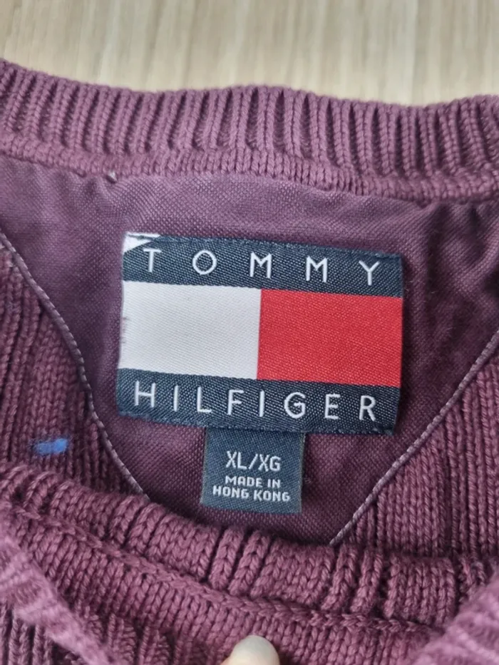 Pull a col rond Tommy Hilfiger violet Femme Taille L - photo numéro 2