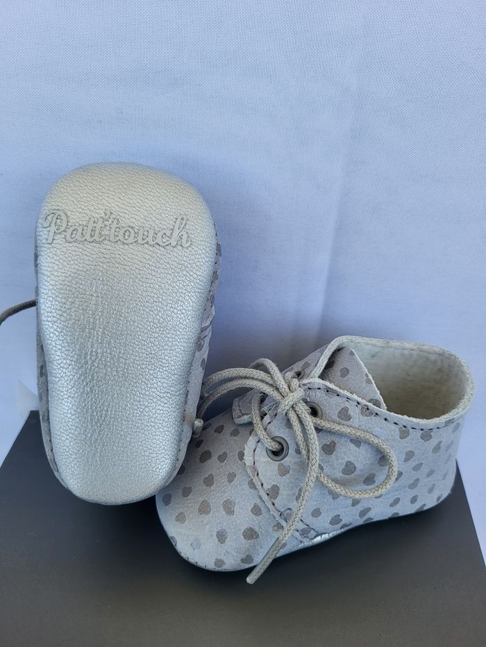 Chaussures derby bébé en cuir gris Point 16 Made in 🇨🇵 - photo numéro 2