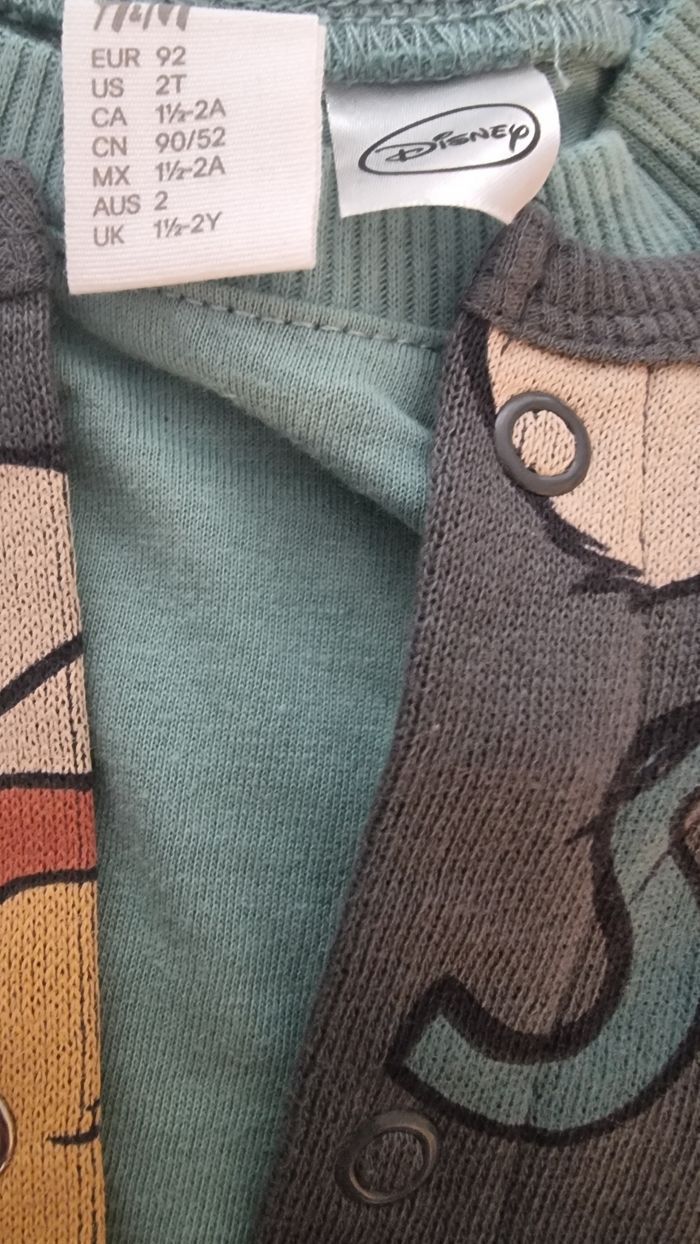 NEUF (non porté) 🏷🥰🤩😍💙💙ensemble salopette/combinaison et teeshirt ml 24 mois (92cm).💙💙 - photo numéro 4