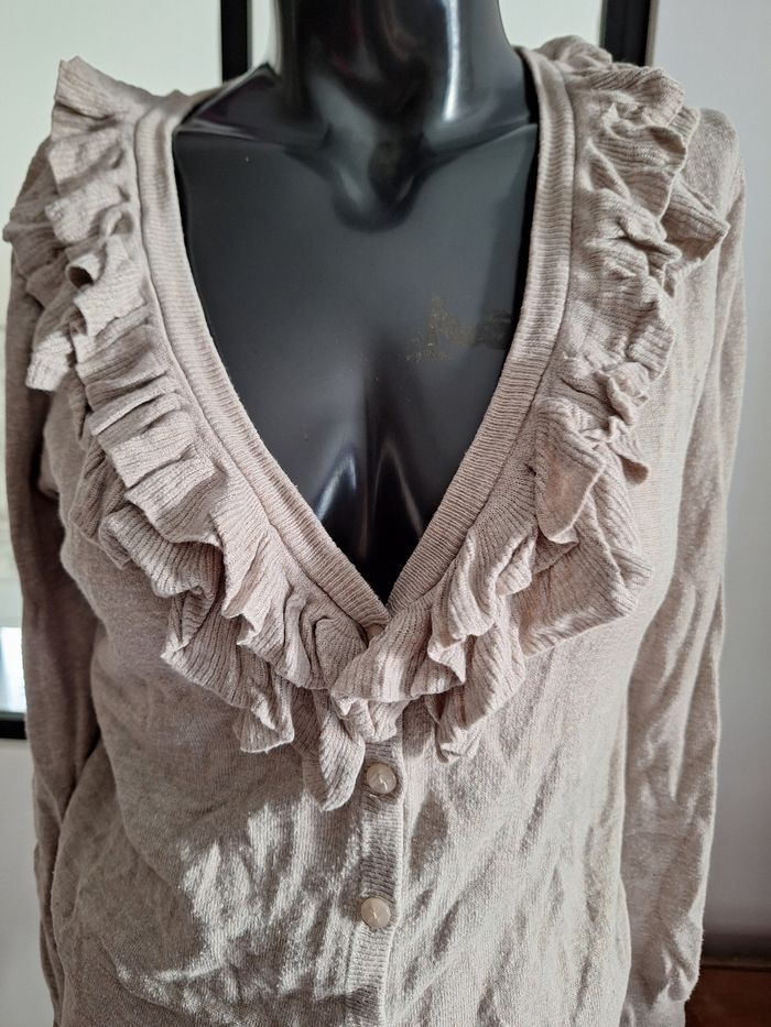 Gilet beige à froufrous 36 gémo - photo numéro 2