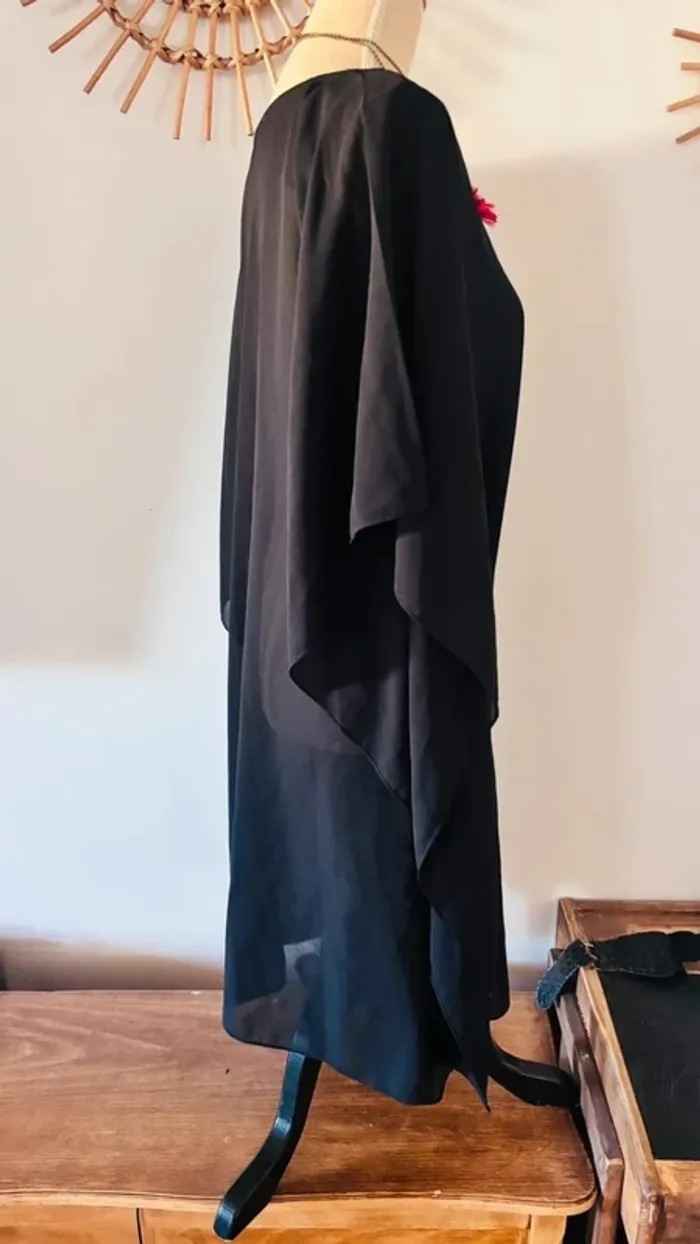 💕 sortie de plage noire transparente à manches larges taille 40 L - photo numéro 6