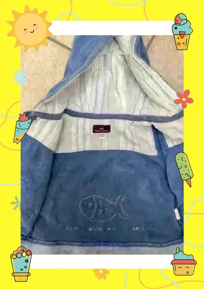 Gilet zippé à capuche bleue Sergent Major 12 mois - photo numéro 4