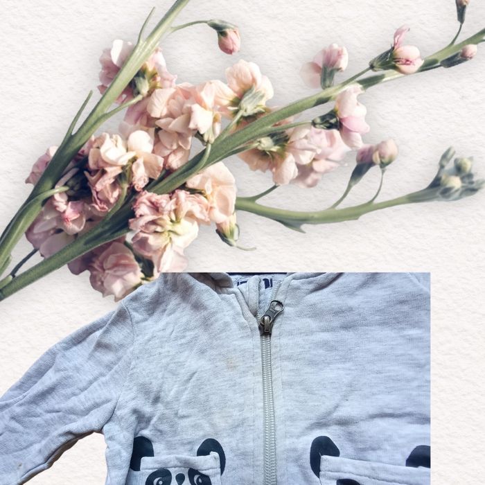 Sweat gris, panda, bébé fille taille 9 mois - photo numéro 4