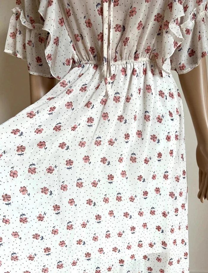 Robe volantée blanche à motifs cerisiers Corée du Sud neuve - photo numéro 9
