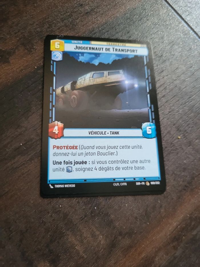 Carte Star Wars Unlimited Juggernaut de Transport