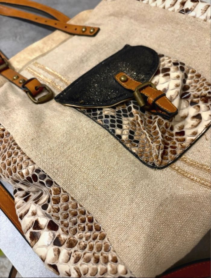 Sac à main en toile et cuir 👜 - photo numéro 4