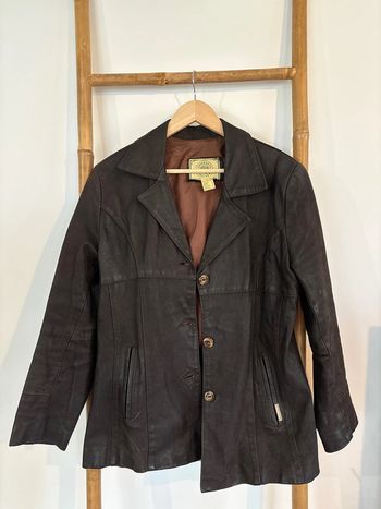 Veste en cuir noire Vintage Aqua Leather taille M/38